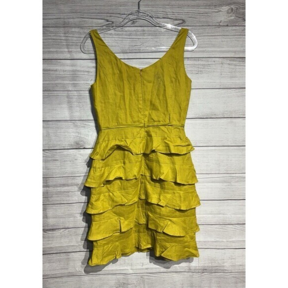 Taylor RUFFLE Tiered dress 100% LINEN SZ 4